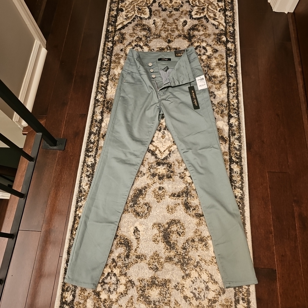 Women's Charlotte Russe Hi-Waist Skinny Refuge Denim Blue Jeans Size 4 Distress